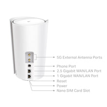 Carregar imagem no visualizador da galeria, TP-Link Deco X80 5G LTE WiFi 6 AX6000 Roteador 2 RJ45 RJ11 2 Conector SMA Antena Externa