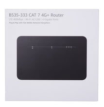 Carregar imagem no visualizador da galeria, Huawei B535-333 Preto router 4G+ LTE LTE-A Categoria 7 Gigabit WiFi AC 2 x SMA para antena externa 4 portas RJ45 Slot nanoSIM Box 4G