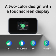 Carregar imagem no visualizador da galeria, ZTE MU5001 Preto Hotspot rolo 5G 4G Categoria 22 WiFi 6 4500mAh Bateria com carga rápida
